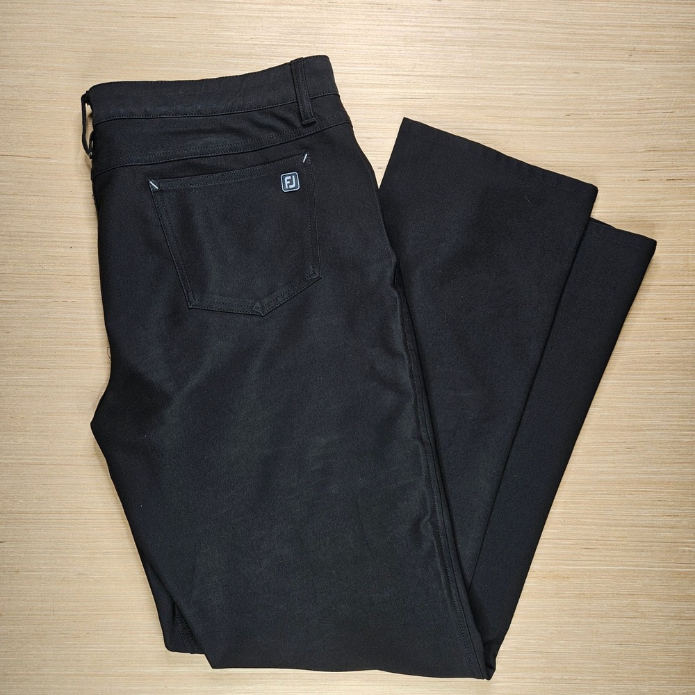FootJoy Athletic Fit Golf Pants Mens 38x34 Black Performance Activewear